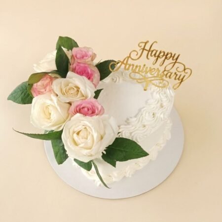 Heart shape flower cake