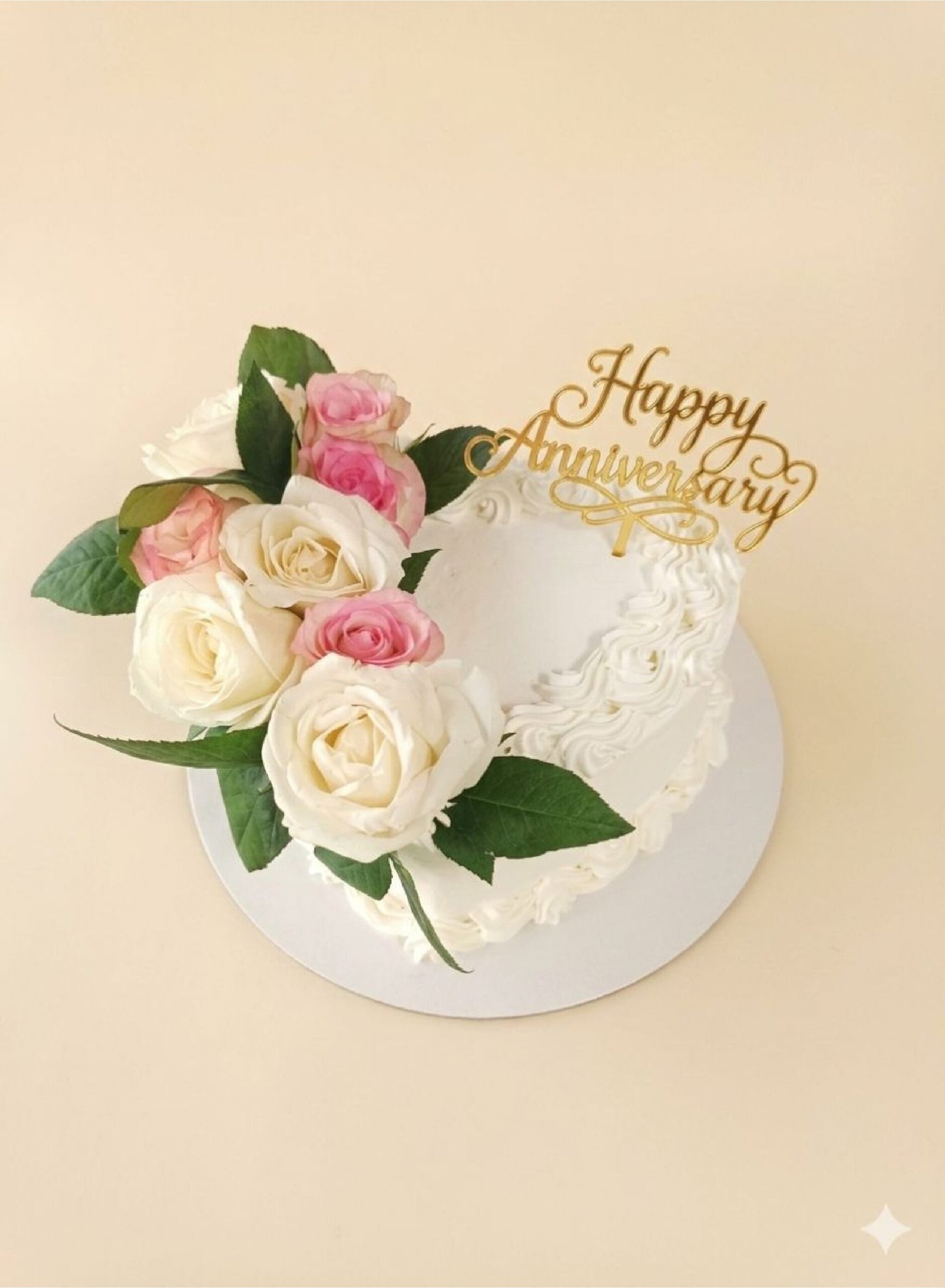 Heart shape flower cake