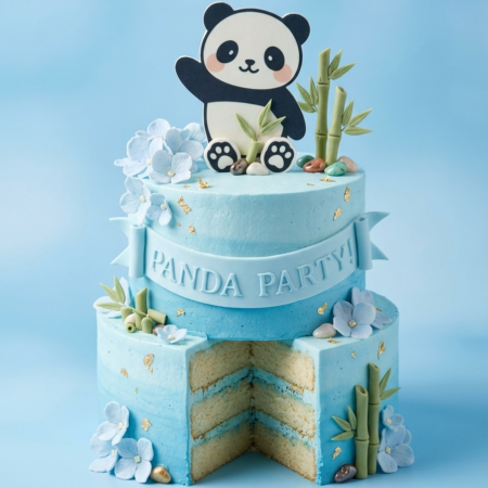 Panda tire bloom cake