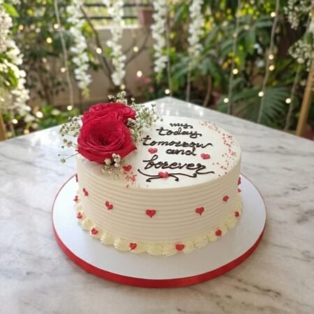 Romantic Red Rose Cake