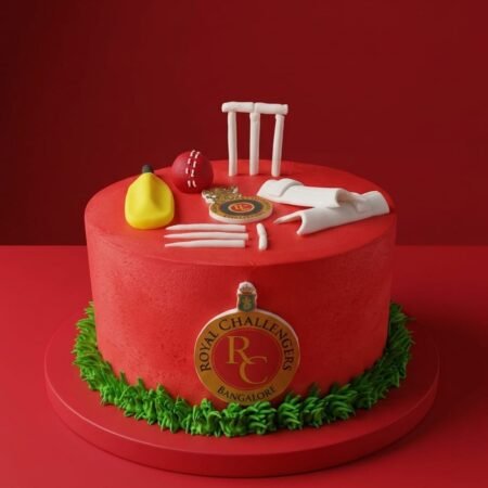 RCB Themed Cricket Cake